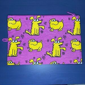 BAGGU Medium Go Pouch Keith Haring Dog Print NWOT